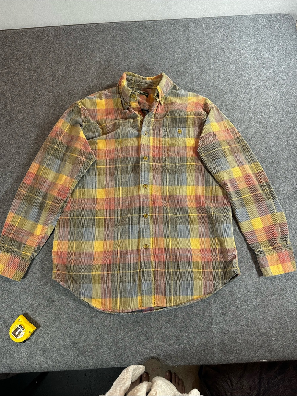 Orvis Plaid Button-Down Shirt in Yellow